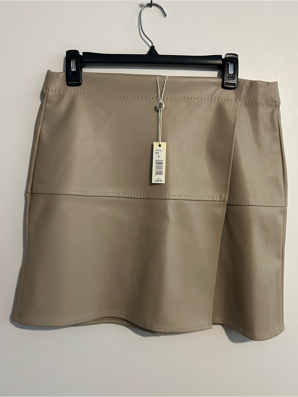 Max Studio Taupe Faux Leather Mini Skirt